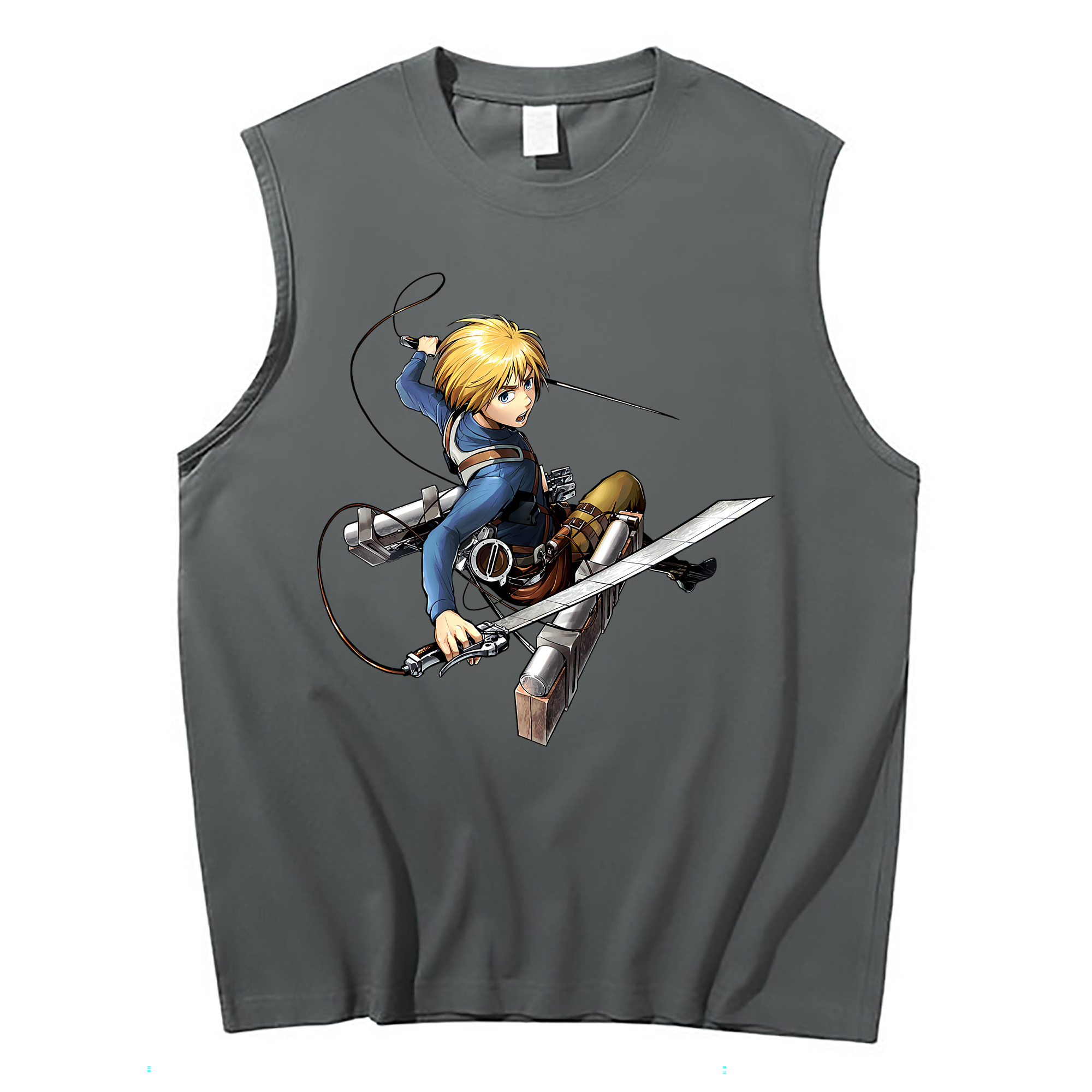 （画像用） 進撃の巨人 アルミン·アルレルト Attack on Titan Armin Arlert コットン100％タンクトップ（フロントプリント）